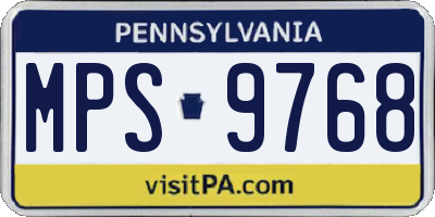 PA license plate MPS9768