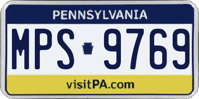 PA license plate MPS9769