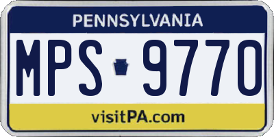 PA license plate MPS9770