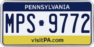 PA license plate MPS9772