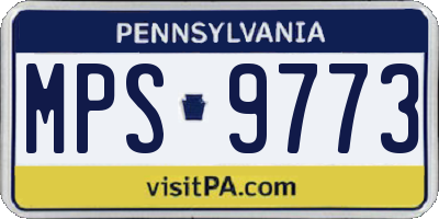 PA license plate MPS9773