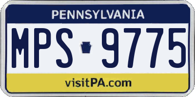 PA license plate MPS9775