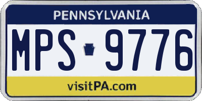 PA license plate MPS9776