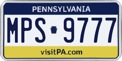 PA license plate MPS9777