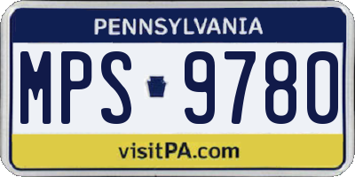 PA license plate MPS9780