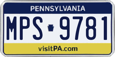 PA license plate MPS9781