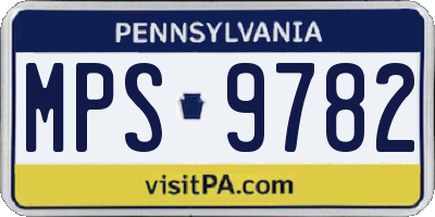 PA license plate MPS9782