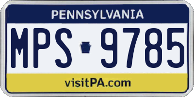 PA license plate MPS9785