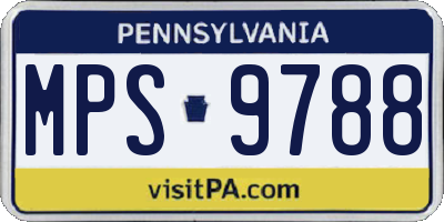 PA license plate MPS9788