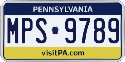 PA license plate MPS9789