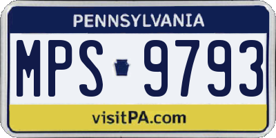 PA license plate MPS9793