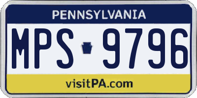PA license plate MPS9796