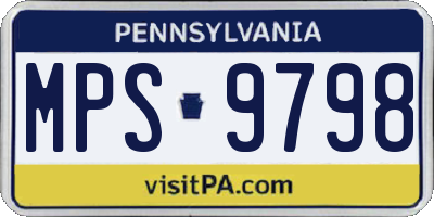 PA license plate MPS9798