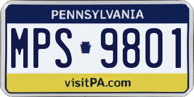 PA license plate MPS9801