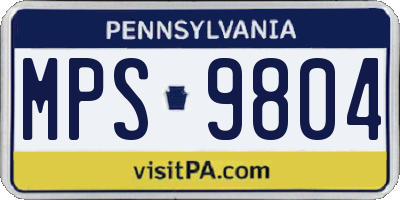 PA license plate MPS9804