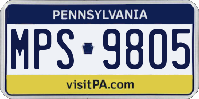 PA license plate MPS9805