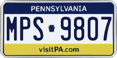 PA license plate MPS9807