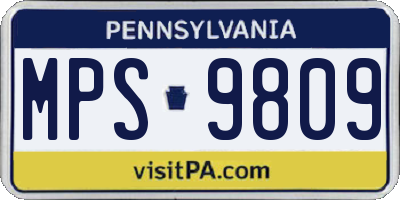 PA license plate MPS9809