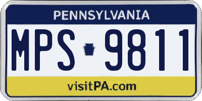 PA license plate MPS9811