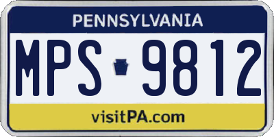 PA license plate MPS9812