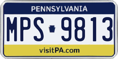 PA license plate MPS9813