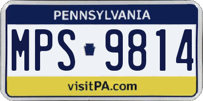 PA license plate MPS9814