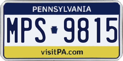 PA license plate MPS9815