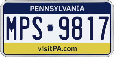 PA license plate MPS9817