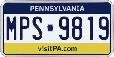 PA license plate MPS9819