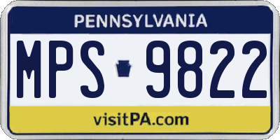 PA license plate MPS9822