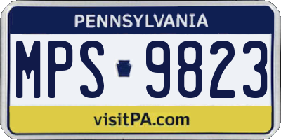 PA license plate MPS9823