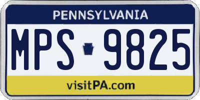 PA license plate MPS9825