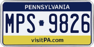 PA license plate MPS9826