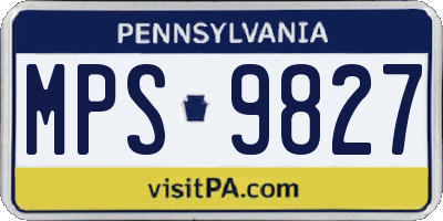 PA license plate MPS9827
