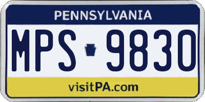 PA license plate MPS9830