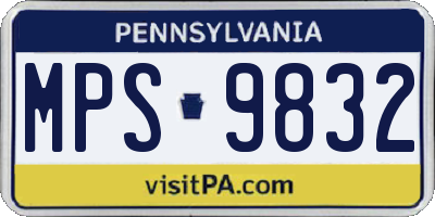 PA license plate MPS9832