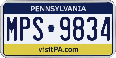 PA license plate MPS9834