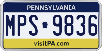 PA license plate MPS9836