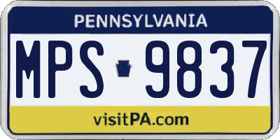 PA license plate MPS9837