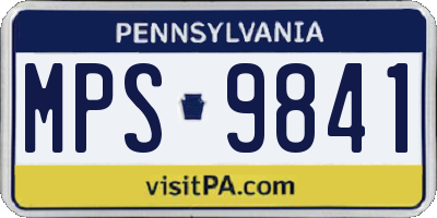 PA license plate MPS9841