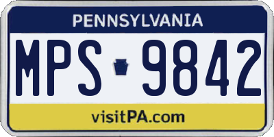 PA license plate MPS9842
