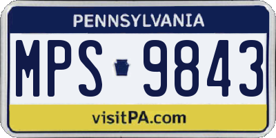 PA license plate MPS9843
