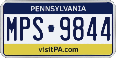PA license plate MPS9844