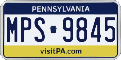 PA license plate MPS9845