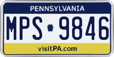 PA license plate MPS9846