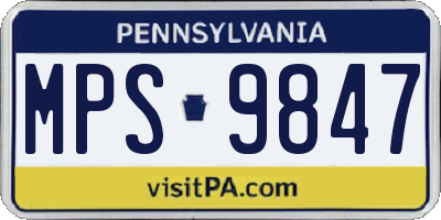 PA license plate MPS9847