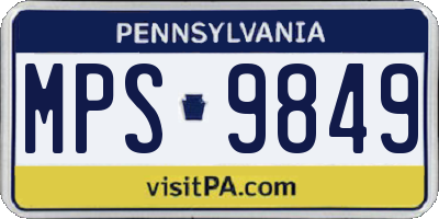PA license plate MPS9849