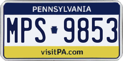 PA license plate MPS9853