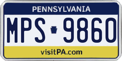 PA license plate MPS9860