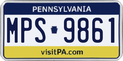 PA license plate MPS9861